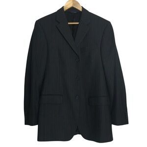 Vtg Banana Republic Blazer Modern Wool Pinstripe Sz 40 Navy 2000s Sport Coat